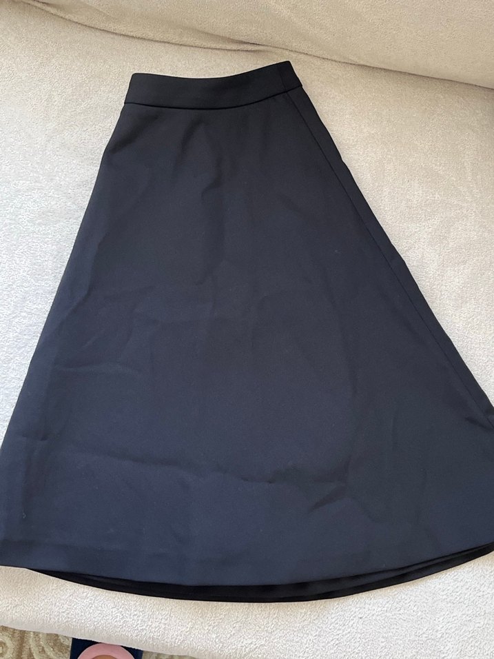 Drapeli Mavi Midi Etek - Görsel 2