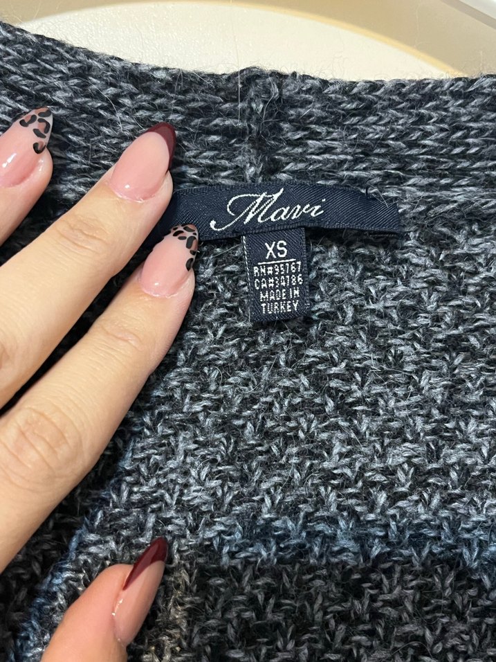 Gri Uzun Örgü Kadın Depresyon Hırkası - Görsel 2