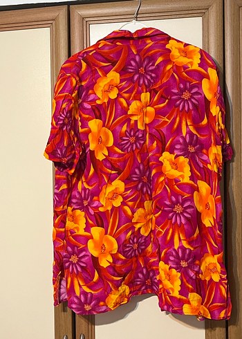 Renkli Çiçek Desenli Bohem Gömlek - Görsel 2