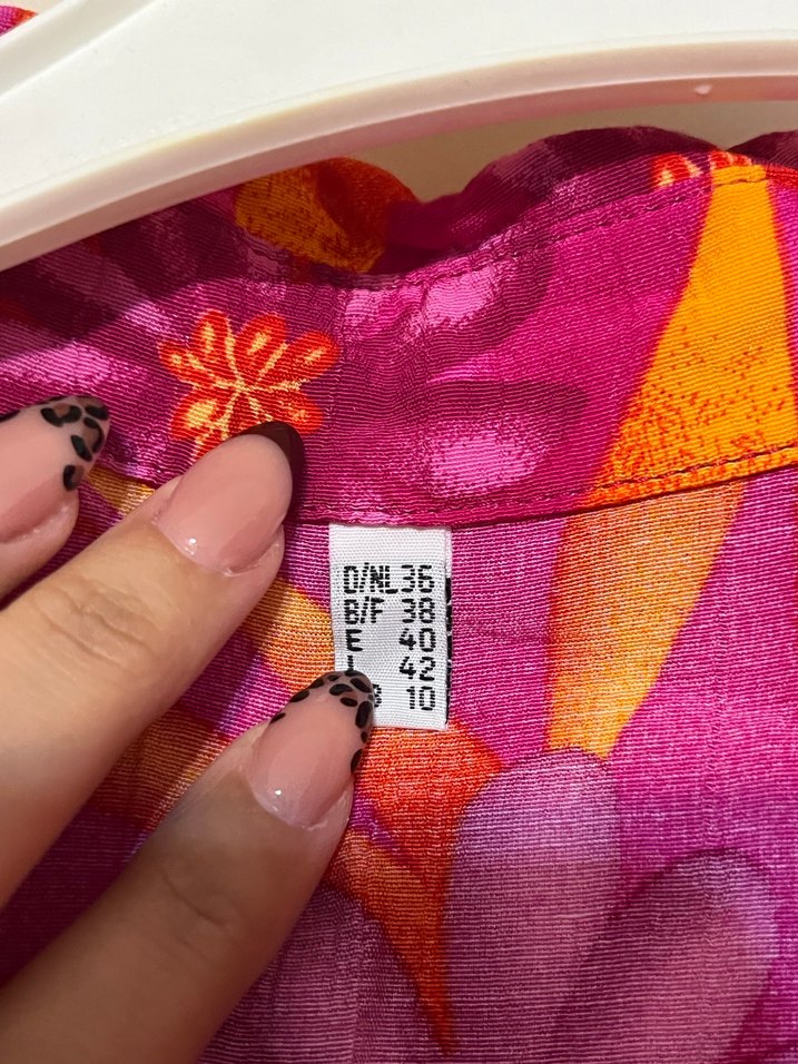 Renkli Çiçek Desenli Bohem Gömlek - Görsel 3