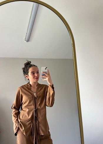 Bej Süet Kadın Takım Elbise - Görsel 2