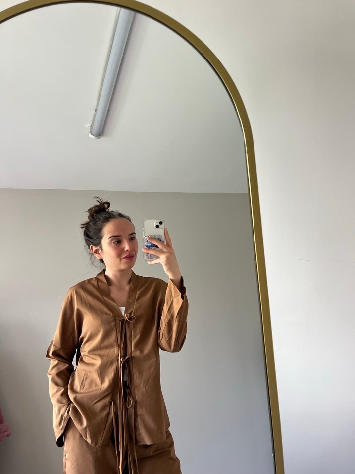 Bej Süet Kadın Takım Elbise - Görsel 2