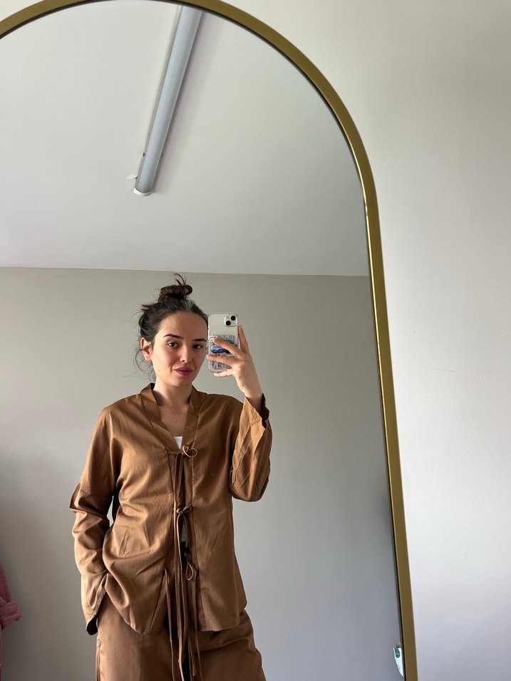 Bej Süet Kadın Takım Elbise - Görsel 3