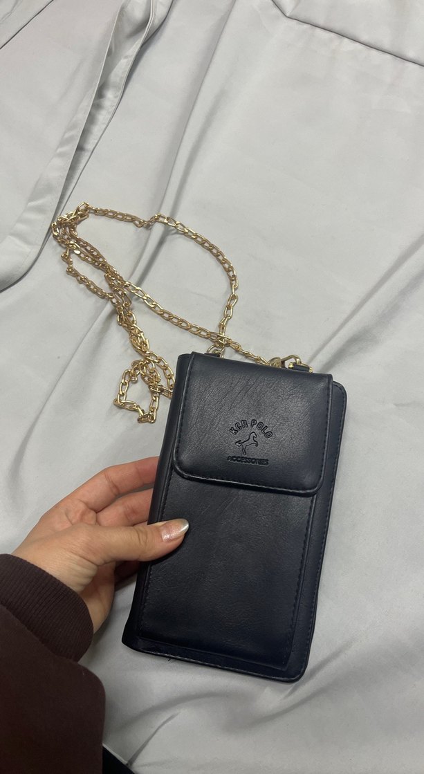 Zincir Detaylı Deri Kadın Cüzdan canta - Görsel 2