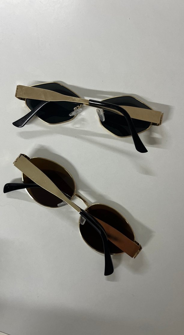 Altıgen ve Oval Gold Kadın Güneş Gözlükleri - Görsel 2
