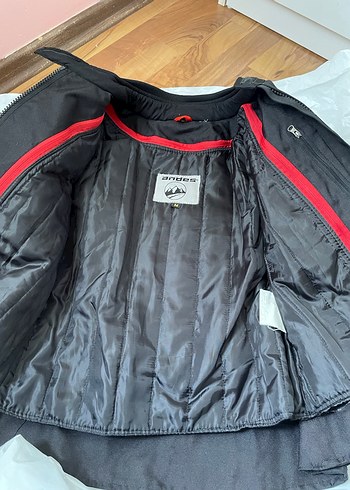 Siyah unisex Biker Ceket, Kemerli, Dar Kesim - Görsel 3