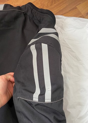 Siyah unisex Biker Ceket, Kemerli, Dar Kesim - Görsel 6