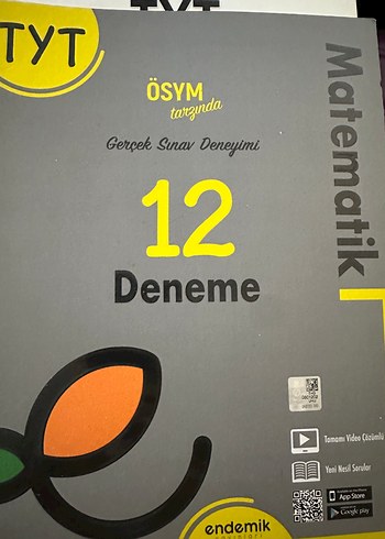Endemik yayınları TYT Matematik 12 Deneme Kitabı