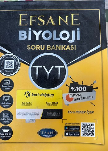 Efsane Biyoloji Soru Bankası TYT