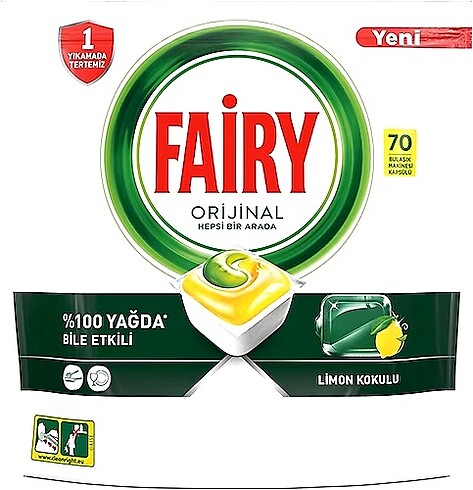 Fairy hepsi bir arada bulaşık deterjanı 70 kapsül şok fiyat