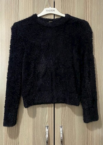 Siyah Kadın Triko Sweatshirt