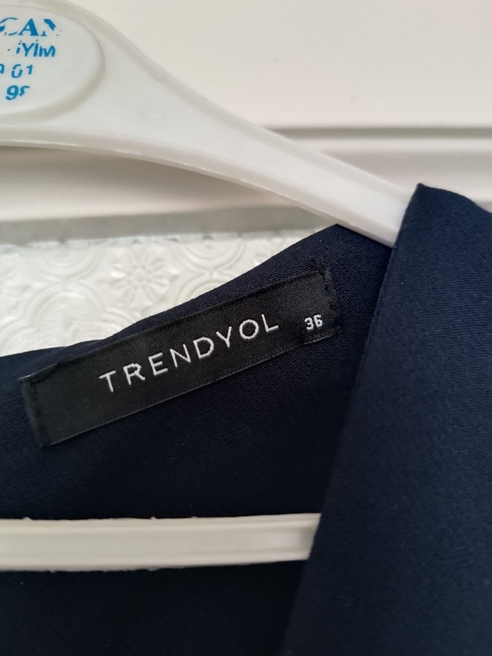 Lacivert Uzun Kollu Kadın elbise - Görsel 2