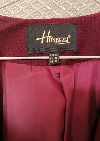 Bordo Uzun Kadın Kaban Düğmeli - Görsel 3