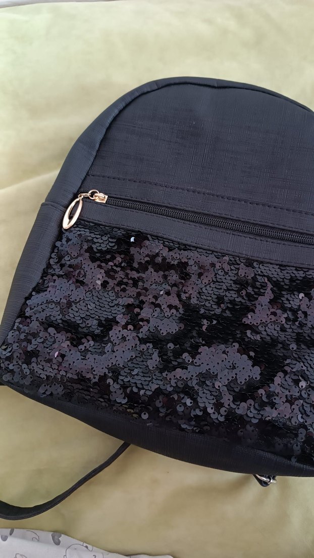 Siyah Kadın Sırt Çantası Payet Detaylı - Görsel 3
