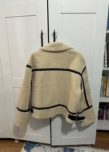 Kürklü Mini Bej Kısa Kadın Ceket - Görsel 4