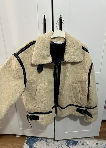 Kürklü Mini Bej Kısa Kadın Ceket - Görsel 2