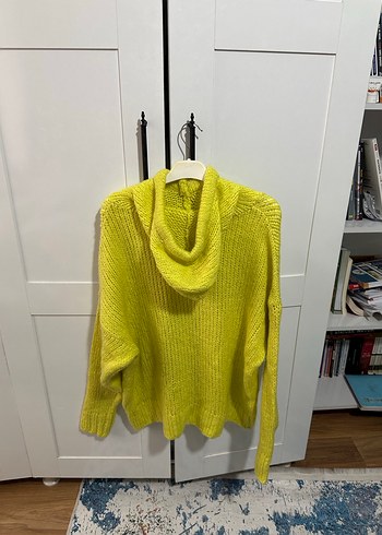 Sarı Örgü Kadın Sweatshirt - Görsel 3