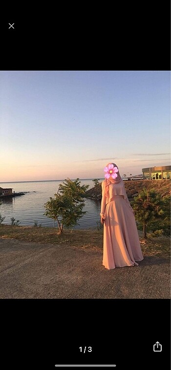 pembe tesettür abiye elbise
