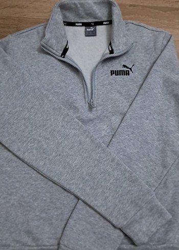 Puma Gri Fermuarlı Erkek Polar Sweatshirt - Görsel 4