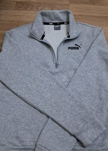 Puma Gri Fermuarlı Erkek Polar Sweatshirt - Görsel 3