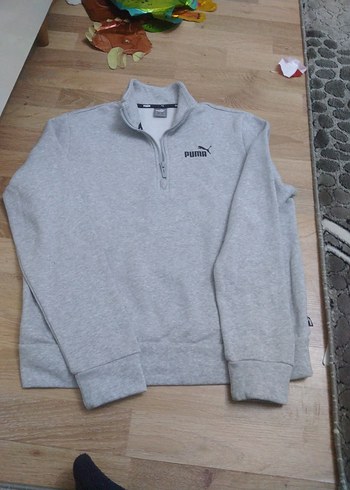 Puma Gri Fermuarlı Erkek Polar Sweatshirt - Görsel 5