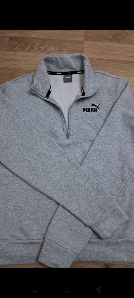 Puma Gri Fermuarlı Erkek Polar Sweatshirt - Görsel 4