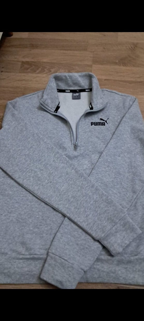 Puma Gri Fermuarlı Erkek Polar Sweatshirt - Görsel 3