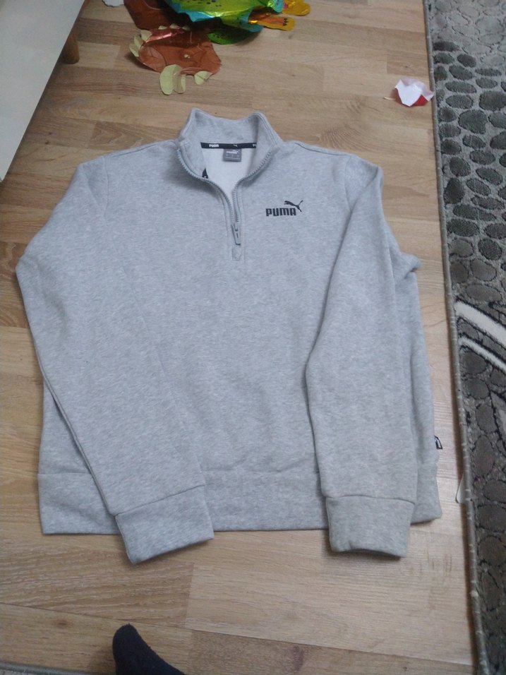 Puma Gri Fermuarlı Erkek Polar Sweatshirt - Görsel 5