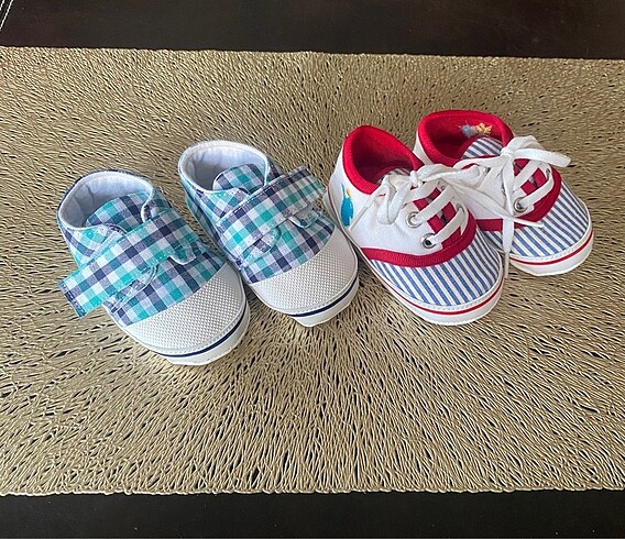 First Step Erkek bebek bez ayakkabısı