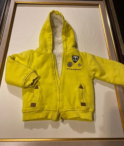 12-18 Ay Beden sarı Renk Erkek bebek mont / kapüşonlu hırka