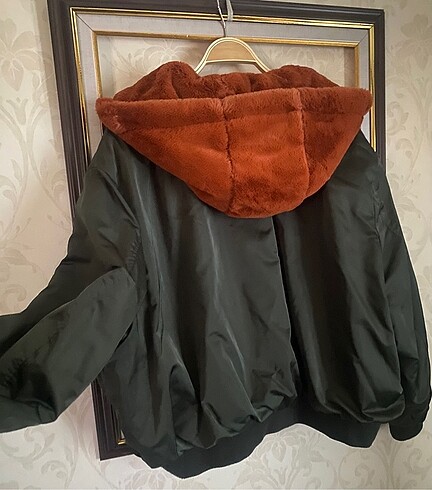 40 Beden haki Renk Zara çift taraflı bomber mont