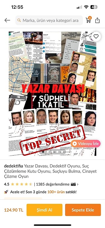 OYUN DEDEKTİF OYUNU/yazar davası