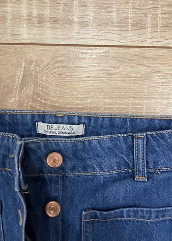Defacto Düğmeli Lacivert Kot Mini Etek