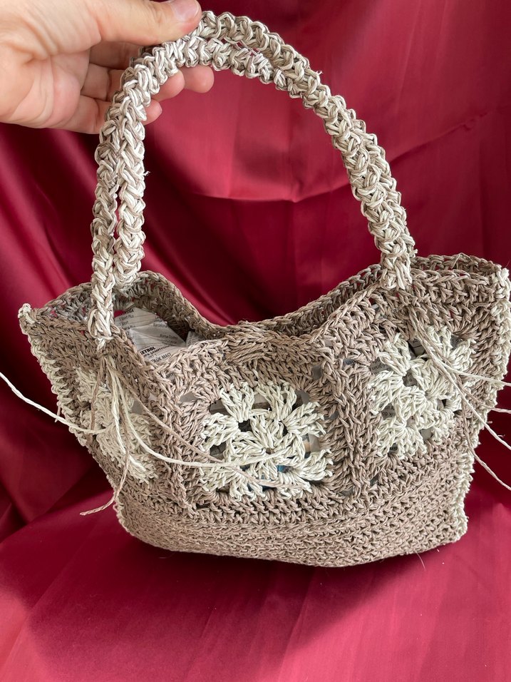 Dantel Detaylı Örgü Bohem Kadın Çanta - Görsel 3
