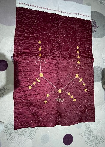 Bordo Nakışlı Parlak Seccade - Görsel 6
