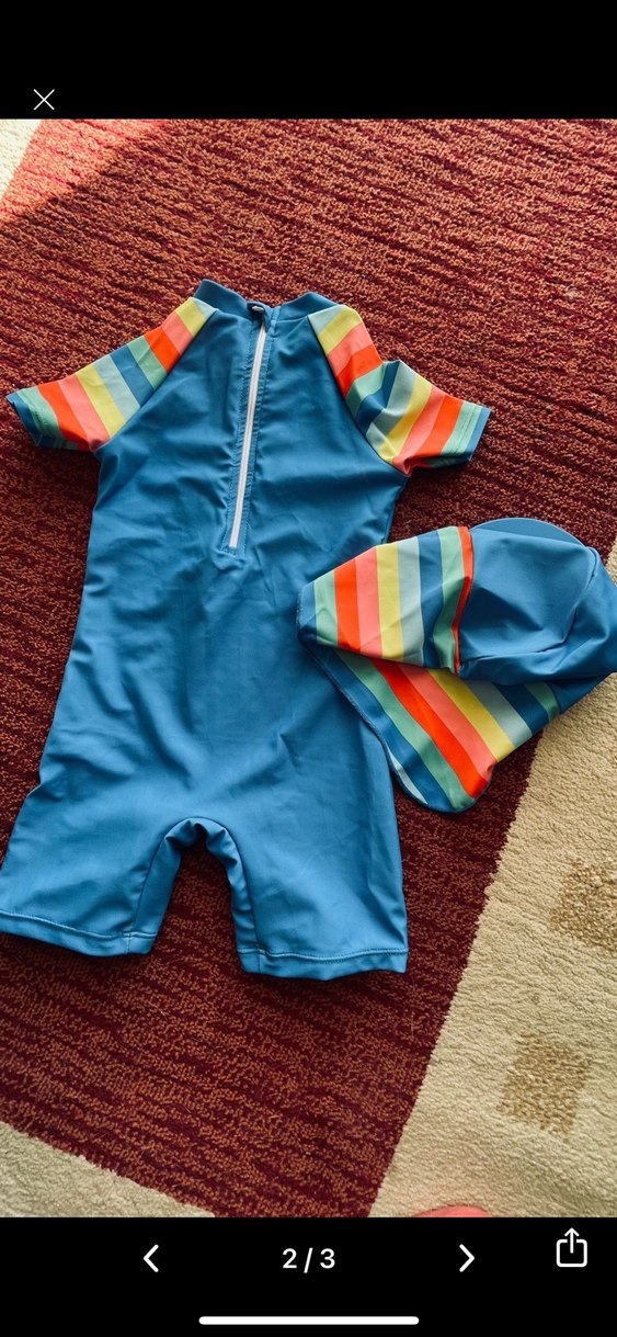 Köpekbalığı Desenli Mayo ve Şapka - Görsel 2