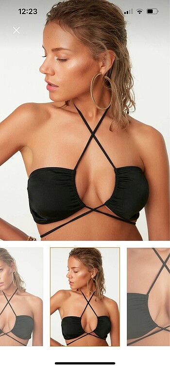 s Beden Siyah bikini üstü
