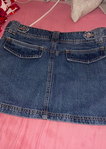 34 Beden Mavi Denim Mini Etek