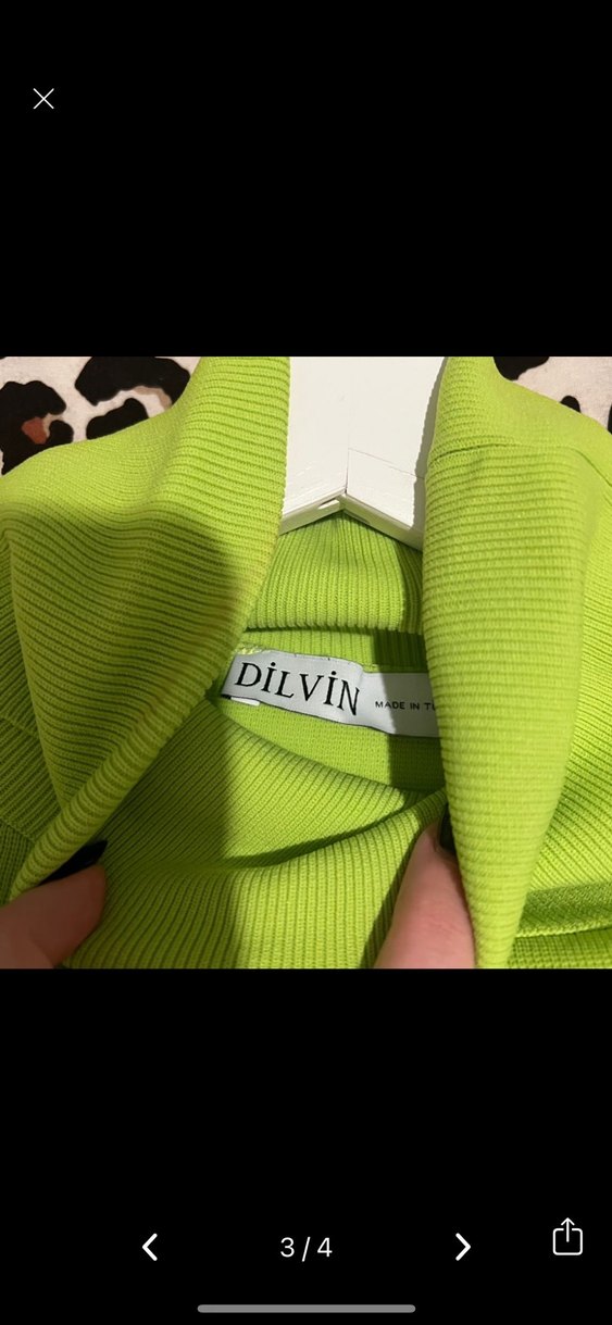 Yeşil Yüksek Yaka Kadın kazak - Görsel 3