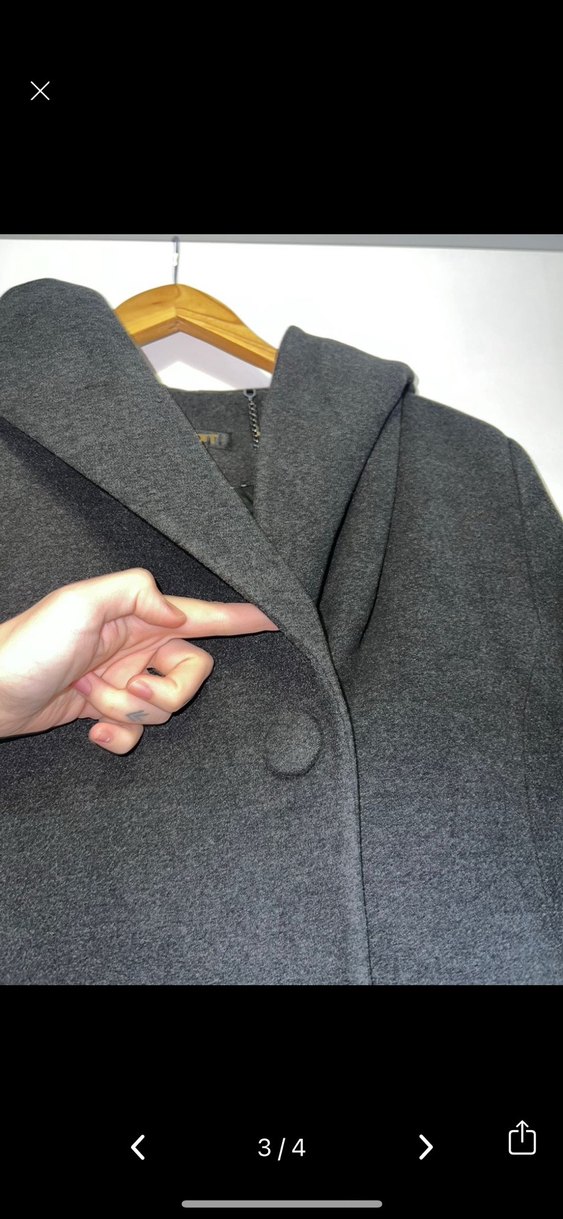 Koyu Gri Kemerli Kadın Kaban - Görsel 2