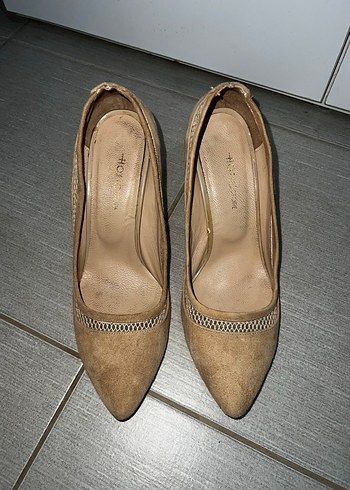 Bej Süet Kadın Stiletto - Görsel 2