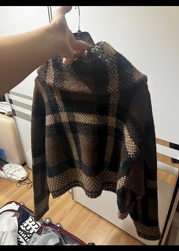 Kahverengi Örgü Yün Kadın Ceket - Görsel 5