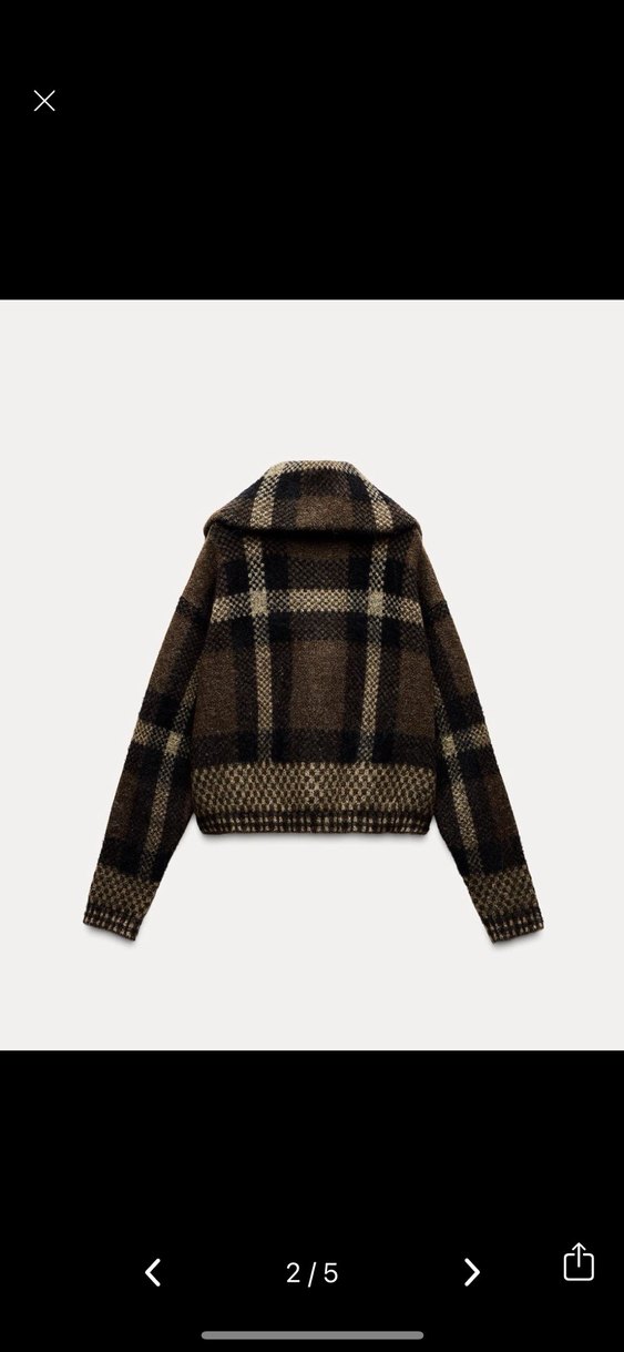 Kahverengi Örgü Yün Kadın Ceket - Görsel 2