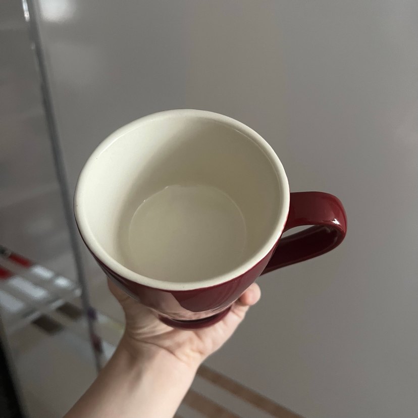 Bordo Seramik Kulplu Kupa - Görsel 3