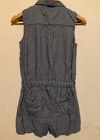 Çizgili Kolsuz Kadın Tulum - Görsel 2