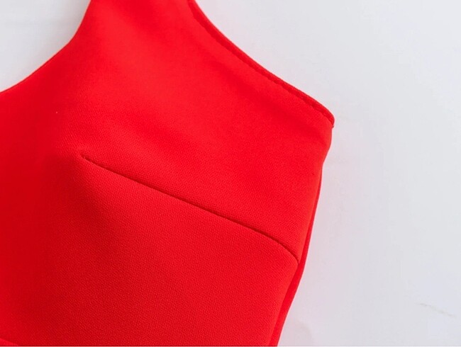 xs Beden kırmızı Renk Zara Kırmızı Etiketli elbise