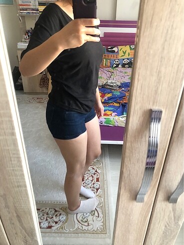 xs Beden mavi Renk düşük bel mavi jeans kot şort