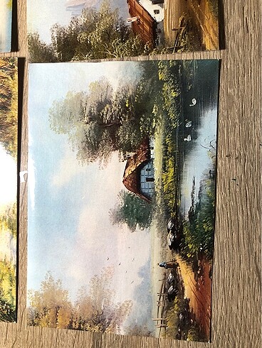 Beden Renk manzara fotografli vintage 10 lu kartpostal