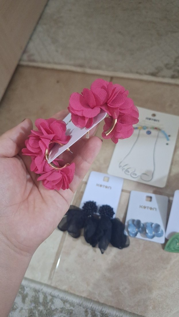 Renkli Boncuklu  Kadın Küpeler - Görsel 2