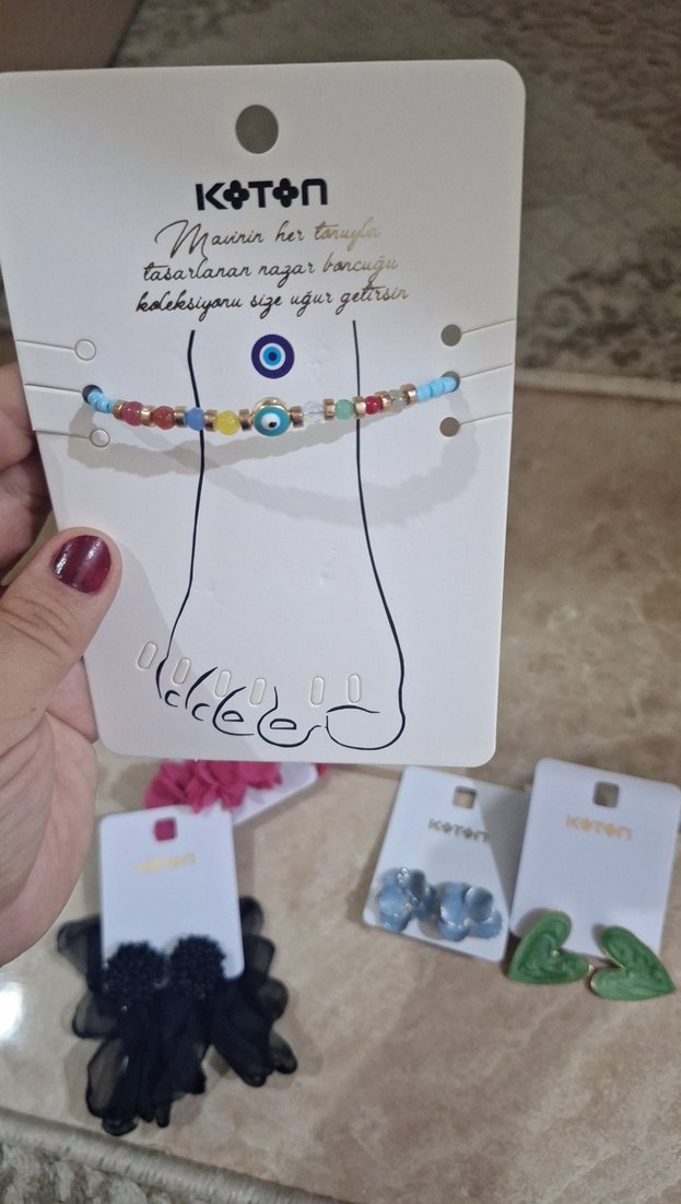 Renkli Boncuklu  Kadın Küpeler - Görsel 4